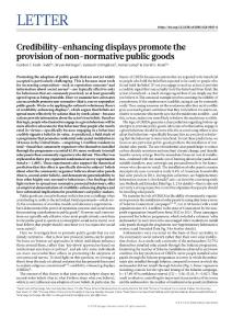 nature.2018-Credibility-enhancing displays promote the provision of non-normative public goods