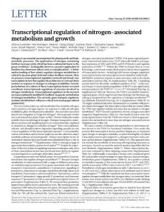 nature.2018-Transcriptional regulation of nitrogen-associated metabolism and growth
