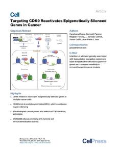 Targeting-CDK9-Reactivates-Epigenetically-Silenced-Genes-in-Cancer_2018_Cell