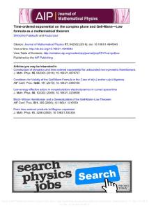 Time-ordered exponential on the complex plane and Gell-Mann—Low formula as a mathematical theorem