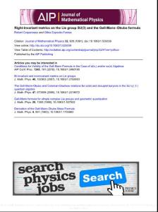 Right‐invariant metrics on the Lie group SU(3) and the Gell‐Mann–Okubo formula