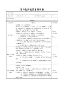 客戶化開發需求確認表