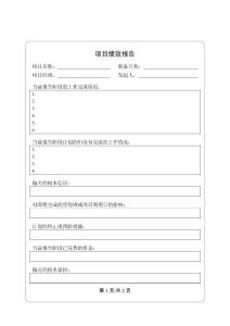 项目监督和控制表格