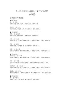 小学到高中古诗词文言文大全