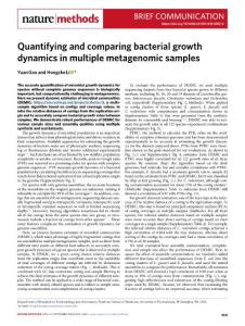 nmeth.2018-Quantifying and comparing bacterial growth dynamics in multiple metagenomic samples