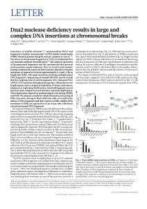nature.2018-Dna2 nuclease deficiency results in large and complex DNA insertions at chromosomal breaks
