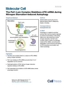 The-Pat1-Lsm-Complex-Stabilizes-ATG-mRNA-during-Nitrogen-Star_2018_Molecular
