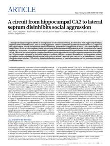 nature.2018-A circuit from hippocampal CA2 to lateral septum disinhibits social aggression-article