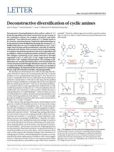 nature.2018-Deconstructive diversification of cyclic amines