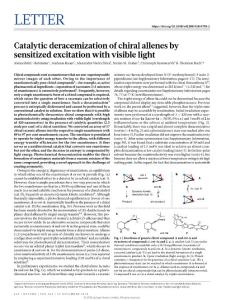 nature.2018-Catalytic deracemization of chiral allenes by sensitized excitation with visible light