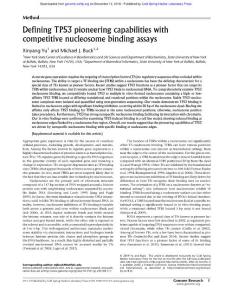 Genome Res.-2018-Yu-Defining TP53 pioneering capabilities with competitive nucleosome binding assays