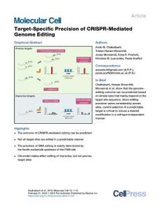 Target-Specific-Precision-of-CRISPR-Mediated-Genome-Editi_2018_Molecular-Cel