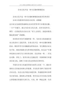 企业文化专题-企业文化不是一杯可以随时解渴的水.docx