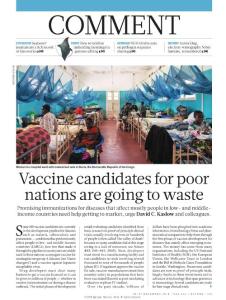 nature.2018-Vaccine candidates for poor nations are going to waste