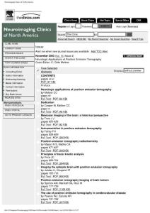 Neuroimaging Clinics Neurologic Applications Of Positron Emission Tomography