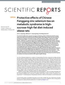 Protective efects of Chinese Fenggang zinc selenium tea on metabolic syndrome in highsucrose-high-fat diet-induced obese rats