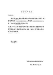 工资收入证明