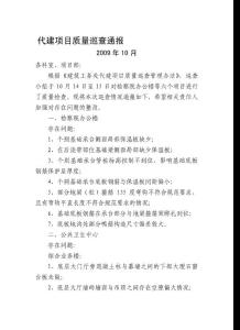 代建項(xiàng)目質(zhì)量巡查通報(bào)