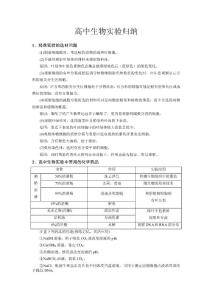 高中生物实验归纳