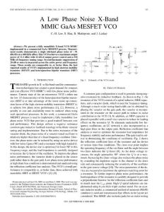 A Low Phase Noise X-Band MMIC GaAs MESFET VCO