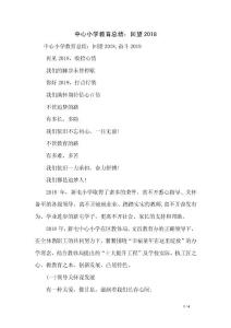 中心小學教育總結：回望2018