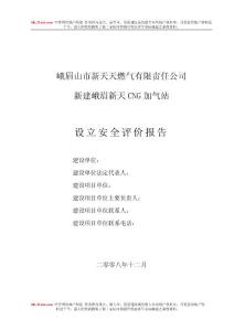 新天CNG加气站设立安全评价报告