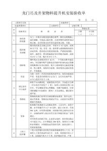 龍門吊及井架物料提升機安裝驗收單