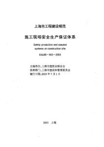 DGJ 08-903-2003 上海施工现场安全保证体系