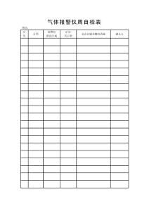 气体报警仪周自检表
