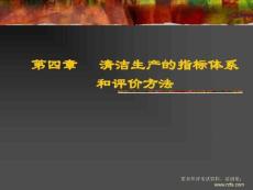 清洁生产原理第四章 清洁生产的指标体系和评价方法