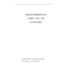 省级投资市新堰镇基本农田土地整理（血防）项目可行性研究报告