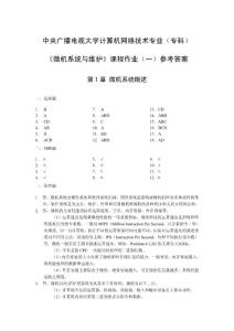 微機系統(tǒng)與維護-課程作業(yè)（一）參考答案