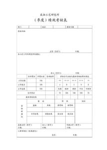 采油工艺研究所（季度）绩效考核表