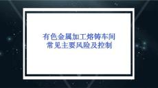 有色金属加工熔铸作业主要风险及控制