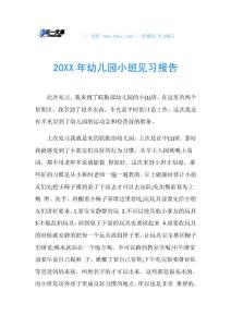 20XX年幼儿园小班见习报告_1.doc