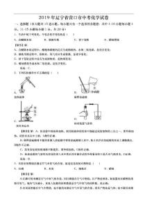 2019年辽宁省营口市中考化学试题（解析版）