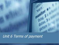 Unit 6 Terms of Payment