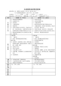 头皮裂伤临床路径表单