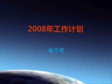 2008年工作计划-杨院长