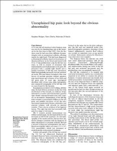 Unexplained hip pain look beyond the obvious abnormality（无法解释的髋部疼痛看起来超出了明显的异常）