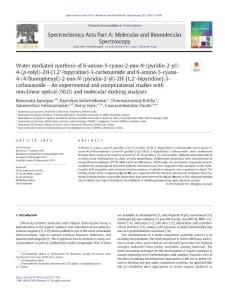 water mediated synthesis of 6-amino-5-cyano-2-oxo-n-(pyridin-2-yl)-4-(p-tolyl)-2h-[1,2´-bipyridine]-3-carboxa mide and 6-amino-5-cyano-4-(4-fluorop