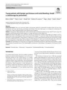 young patients with benign anal diseases and rectal bleeding_ should a colonoscopy be performed_[2019][int j colorectal dis]