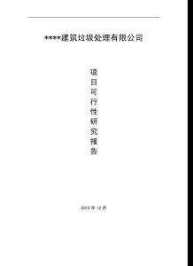 【可行性报告】建筑垃圾处理有限公司项目可行性报告