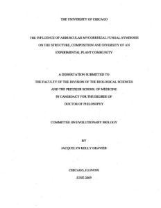 The influence of arbuscular mycorrhizal fungal symbiosis on the structure, composition and diversity of an experimental plant community