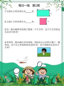 小学二年级数学每日一练（周长问题）