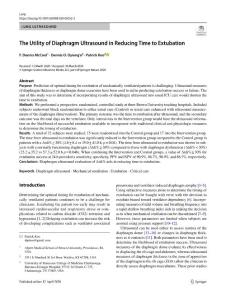 The Utility of Diaphragm Ultrasound in Reducing Time to Extubation.[2020][Lung]