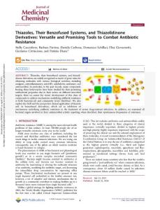 Thiazoles, their benzofused systems and thiazolidinone derivatives_ versatile and promising tools to combat antibiotic resistance.[2020][J Med Chem