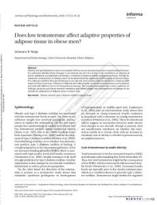 Does low testosterone affect adaptive properties of