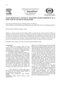 Flow resistance and heat transfer characteristics of a new-type plate heat exchanger