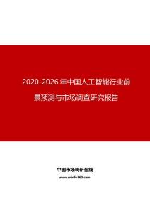 2020年中国人工智能行业前景预测与市场调查研究报告